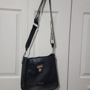 Steve Madden Black Shoulder Bag with Silver Accents